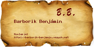Barborik Benjámin névjegykártya
